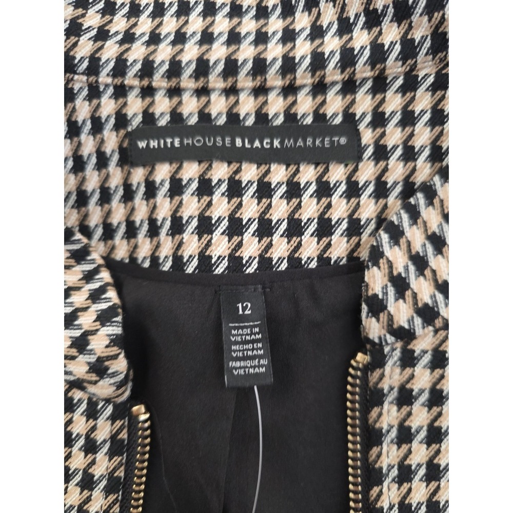White House Black Market Women Plaid Front Zip Jacket Size 12 - Picture 9 of 12